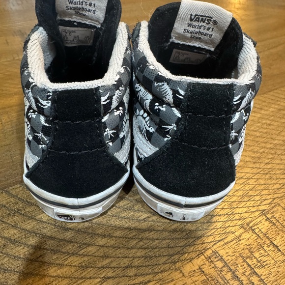 Vans Black and Gray Toddler Dinosaur High-Top Sneakers - Picture 4 of 8